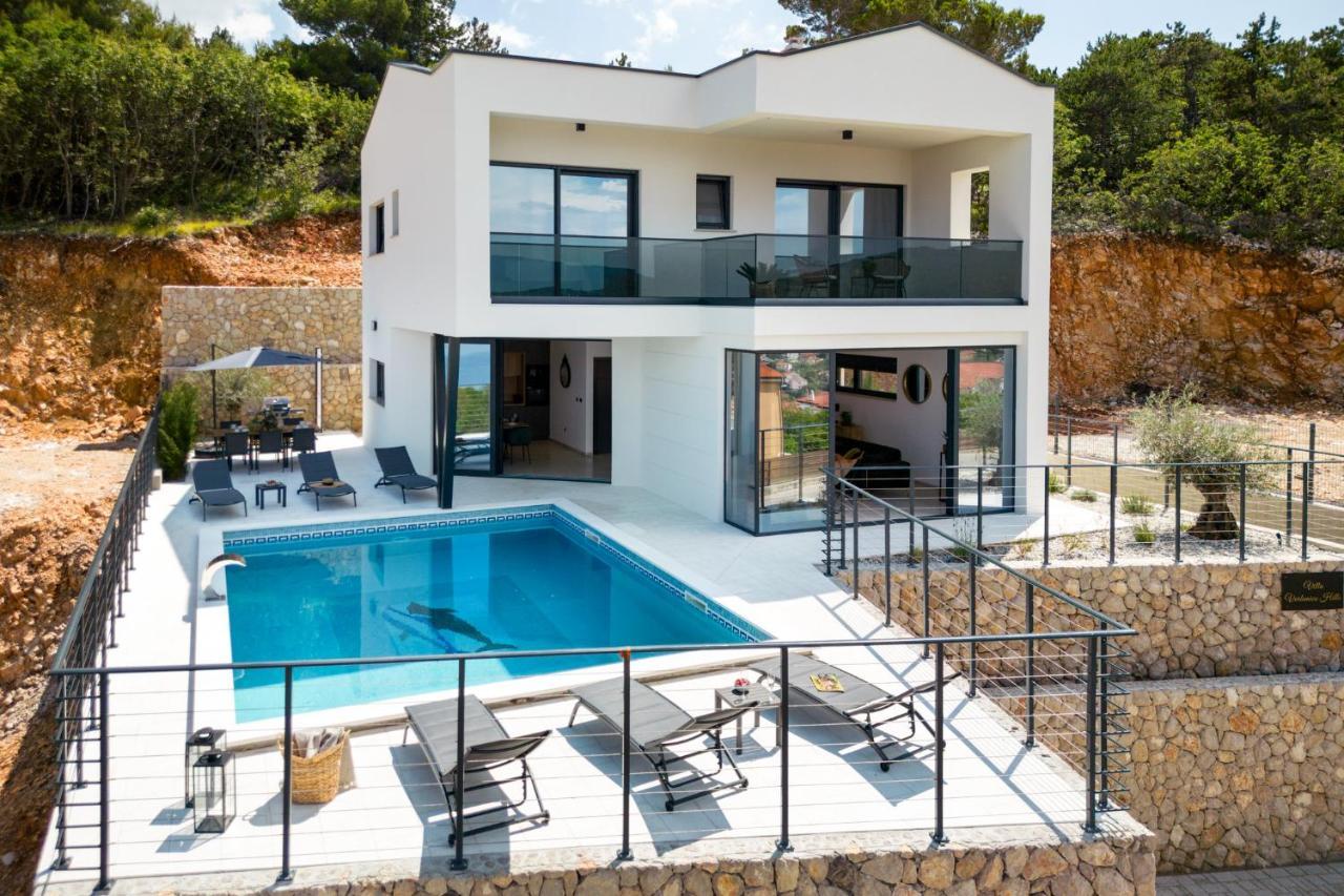 Luxury Villa Verbenico Hills- Amazing Sea View, Pool With Whirpool And Waterfall, Beach, In Famous Wine Region - Your Holiday With Style Vrbnik Luaran gambar