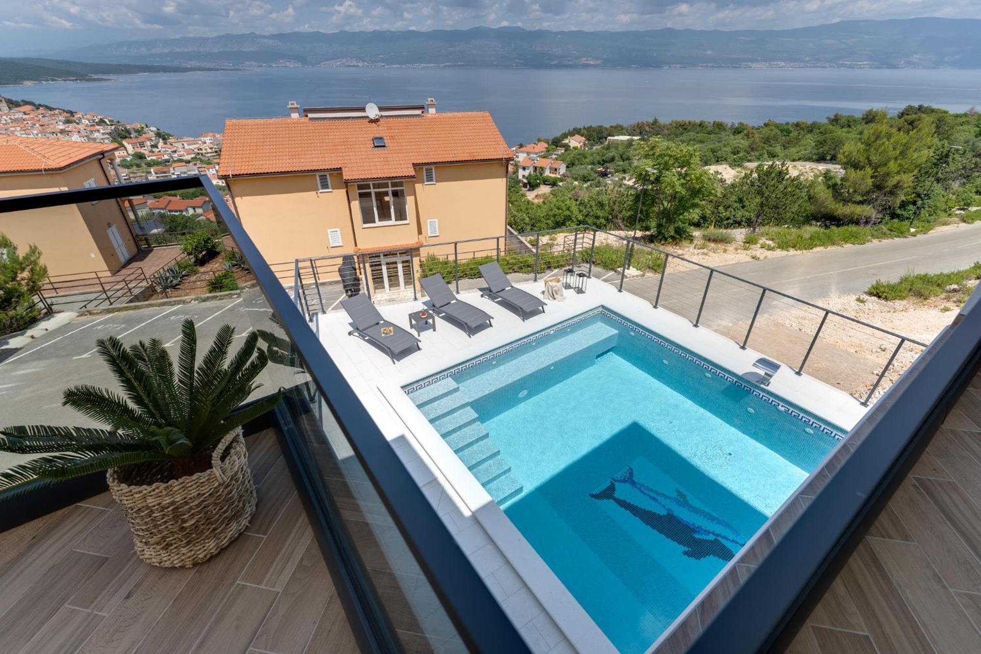 Luxury Villa Verbenico Hills- Amazing Sea View, Pool With Whirpool And Waterfall, Beach, In Famous Wine Region - Your Holiday With Style Vrbnik Luaran gambar